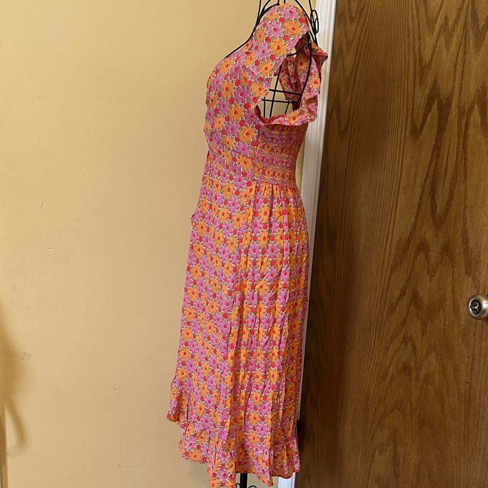 Angie Floral Pink Ruffle Dress - Picture 5 of 9